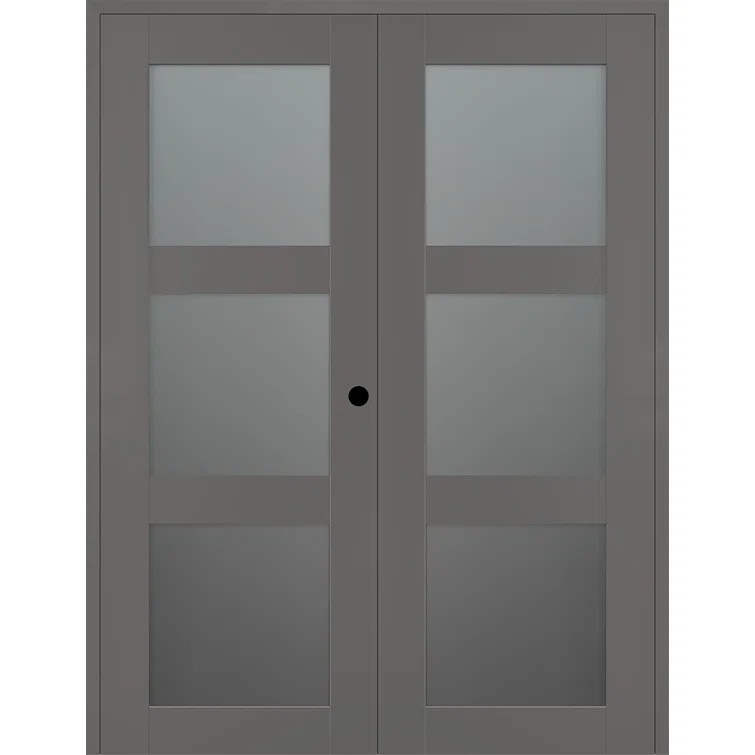 Belldinni Avon 3 Lite Manufactured Wood and Glass Composite Double Frech Doors