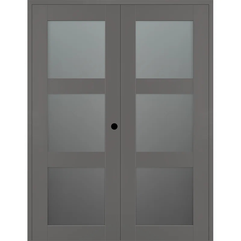 Belldinni Avon 3 Lite Manufactured Wood and Glass Composite Double Frech Doors