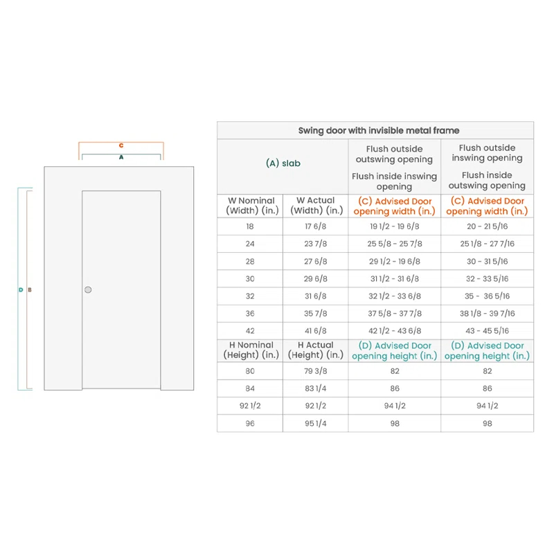 Belldinni Invisible Frameless Door Manufactured Wood Solid Core Regular Interior Door