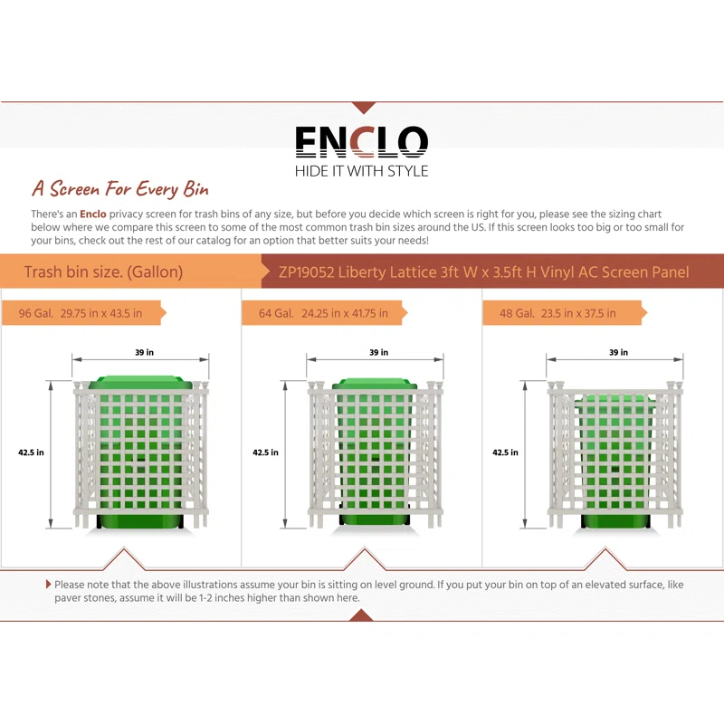 Enclo Enclo 3.5 ft H x 3.25 ft W x 3 ft L Liberty Lattice Freestanding Vinyl Privacy Screen (3 Panels)