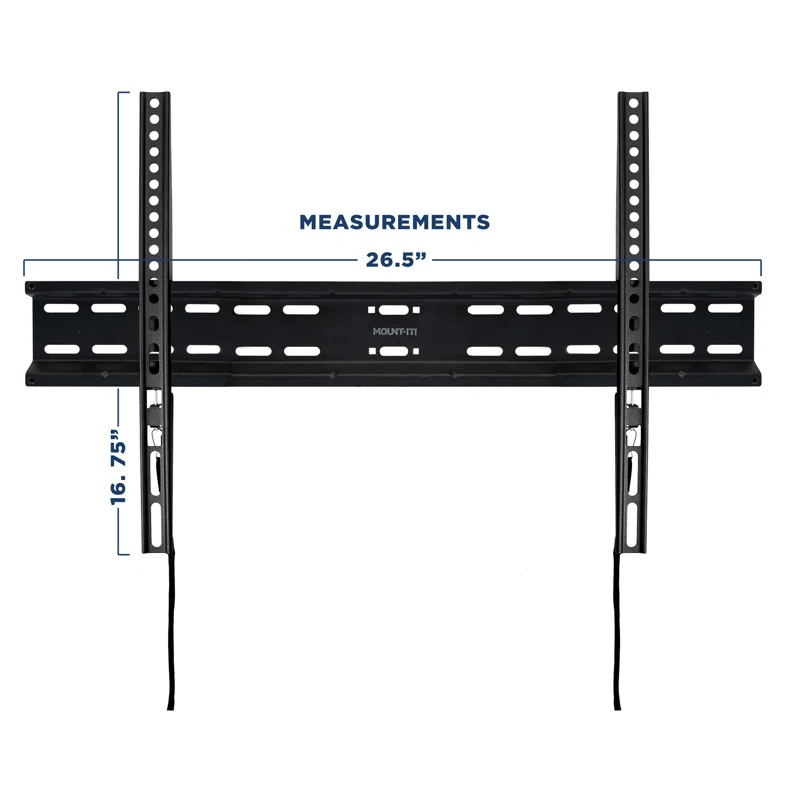 Mount-it Black Fixed Wall Mount for Holds up to 77 lbs
