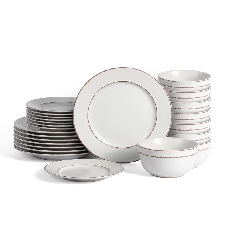Earth & Clay Earth & Clay Hazel 24-Piece Dinnerware Set Stoneware (Set of 24)