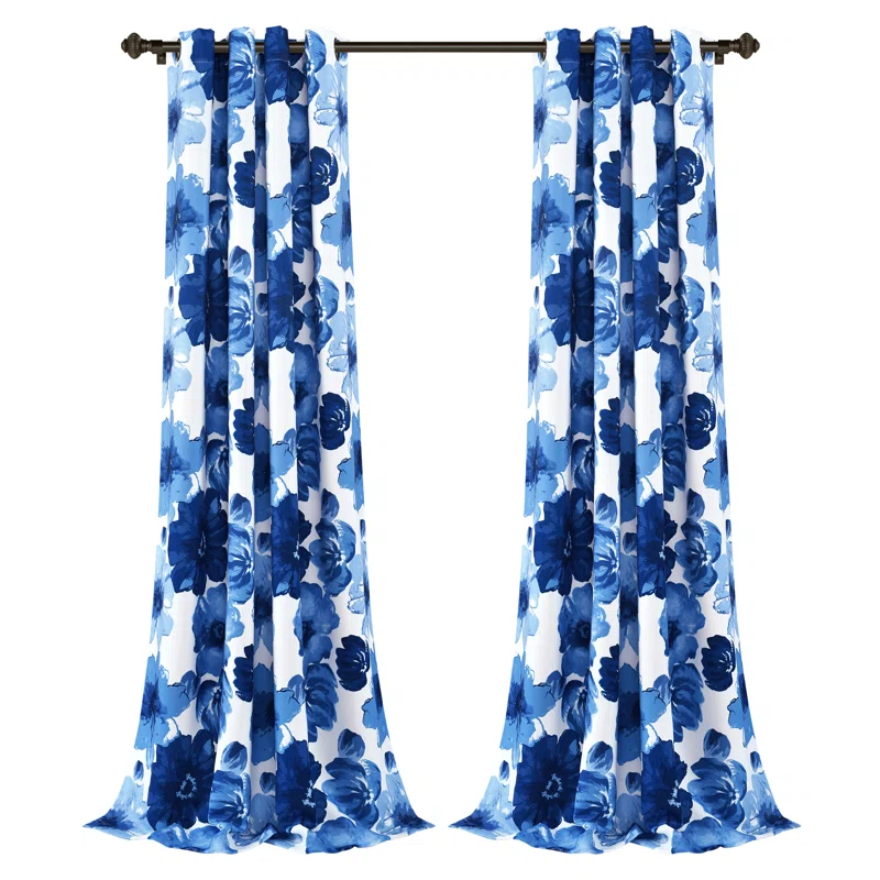 Lush Decor Leah Polyester Room Darkening Curtain Pair (Set of 2)