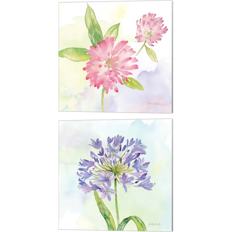 Red Barrel Studio® " Wildflower Single I & II " by Cynthia Coulter 2 - Pieces (Set of 2)