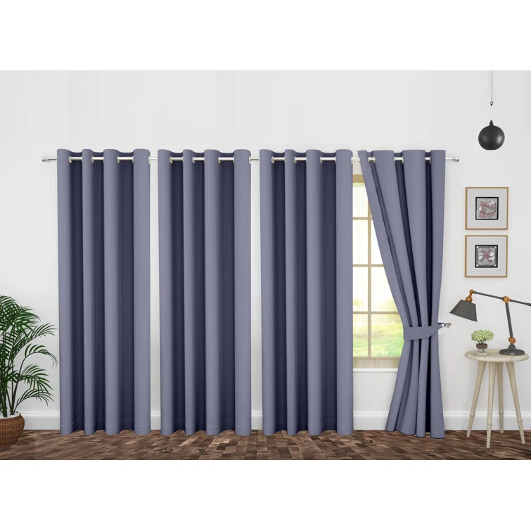 Ample Decor Single Curtain Solid Room Darkening Thermal Grommet