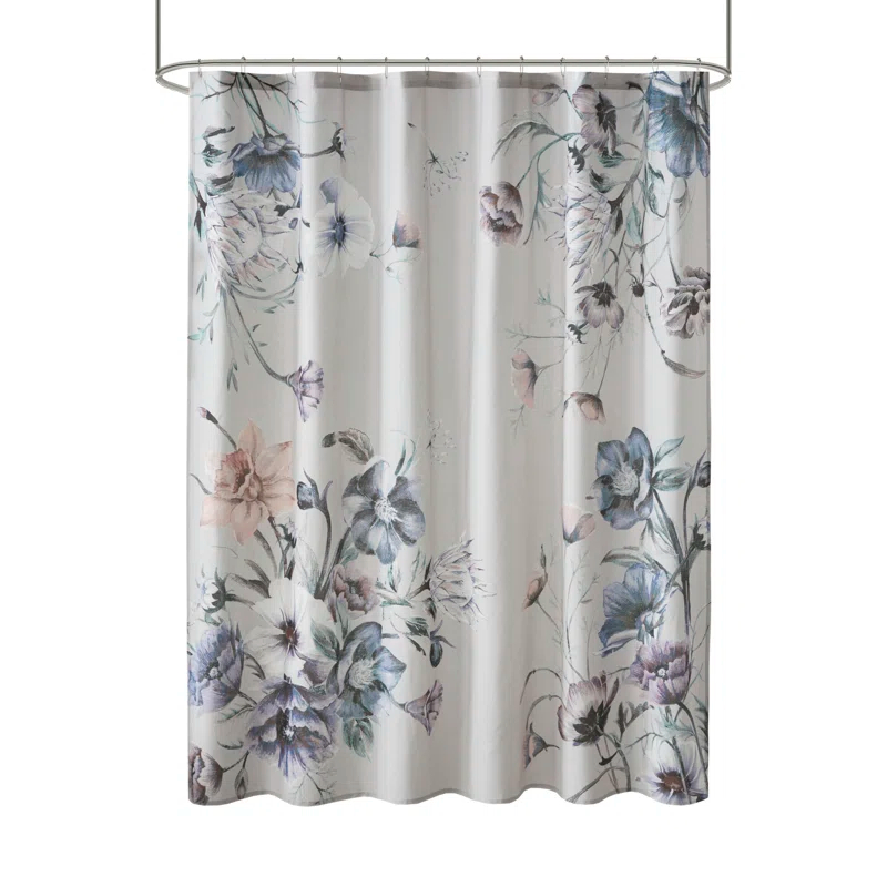 Madison Park Cassandra Printed Cotton Shower Curtain
