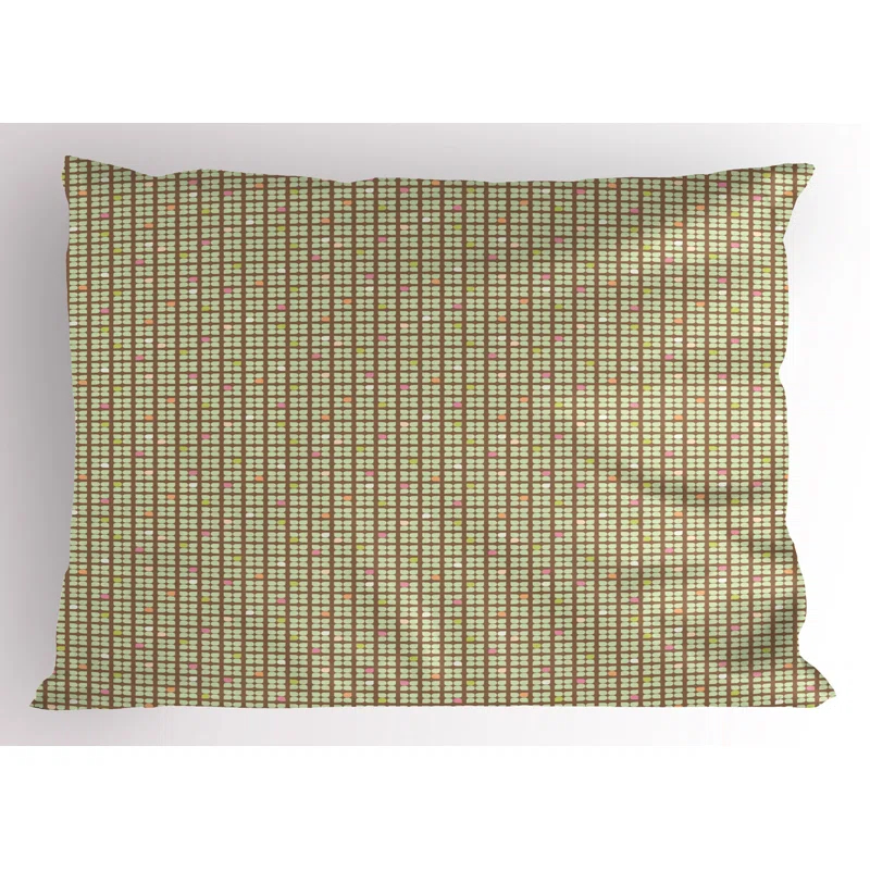 Ambesonne Brown and Green Pillow Sham 2 Pack Colorful Details 36"x20" Umber Pale Green