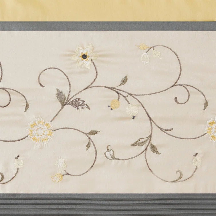 Madison Park Serene Embroidered Single Curtain Panel