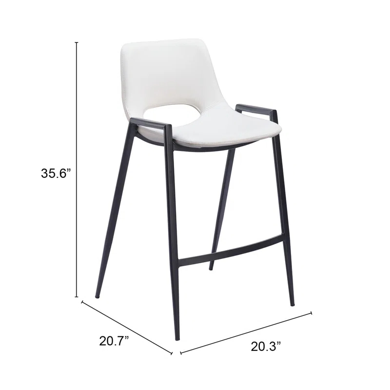Desi Black Upholstered Counter Stool (Set of 2)