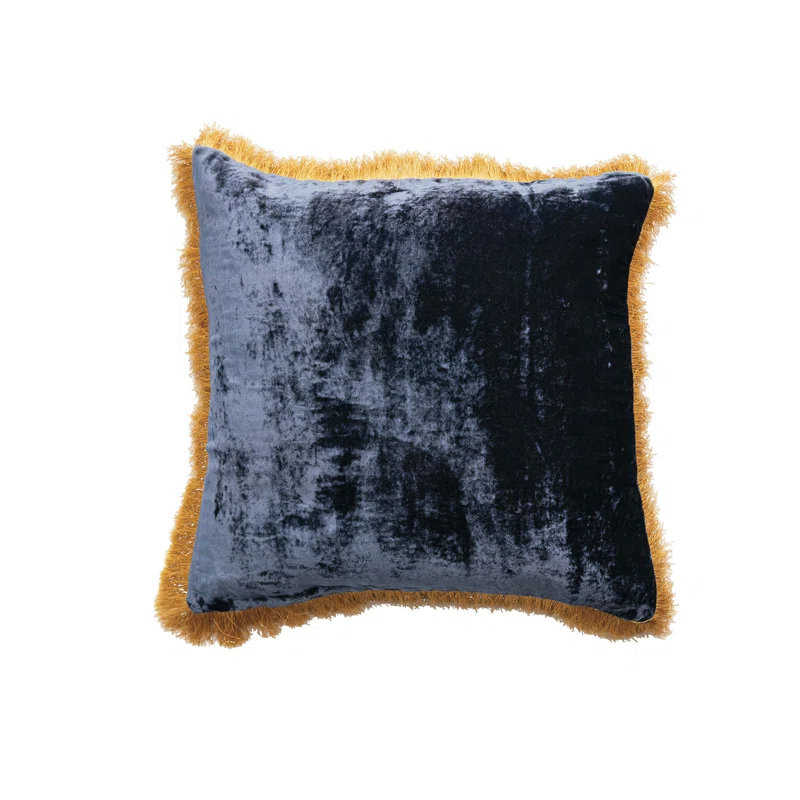 Creative Co-Op Silk Fringed Pillow