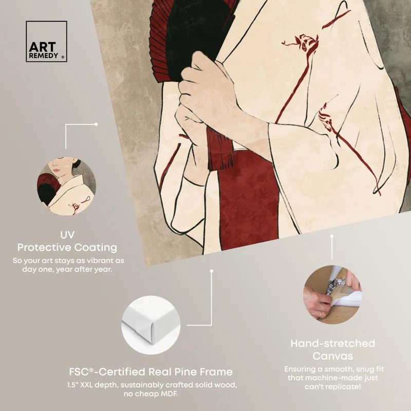 Art Remedy Porcelain Girl Vintage Canvas Retro Japanese Art Prints by Art Remedy