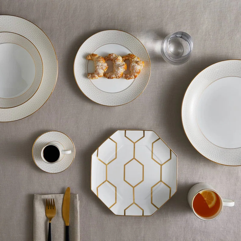 Wedgwood Gio Gold Dinnerware Set, 12 Pieces | Wayfair