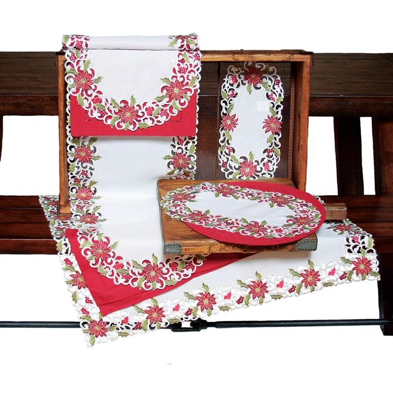 The Holiday Aisle® Salzman Embroidered Cutwork Tablecloth