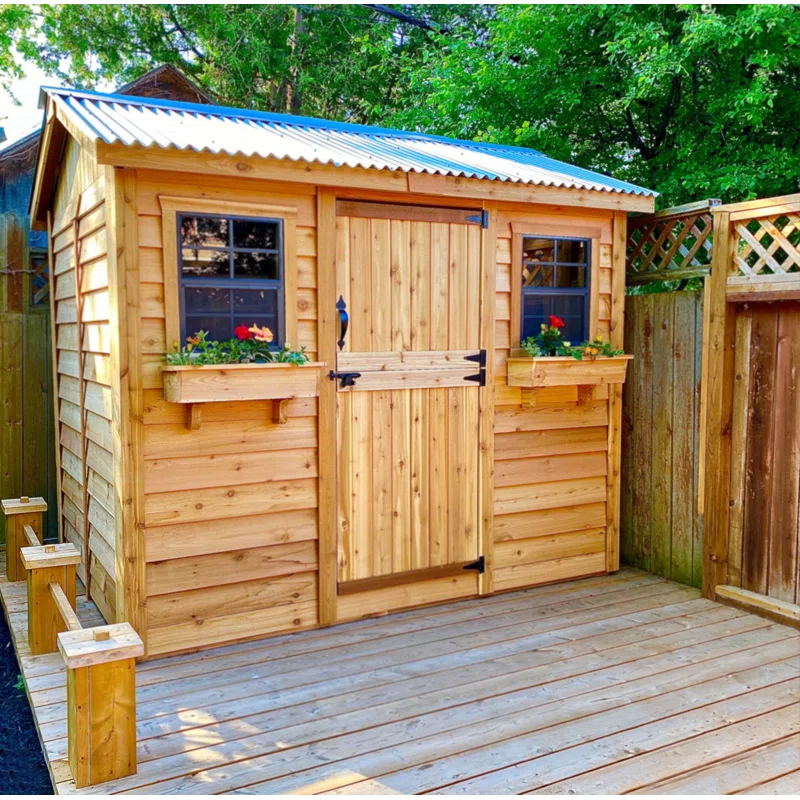 Outdoor Living Today 9 ft. W x 6 ft. D Cabana Cedar Wood Garden Shed