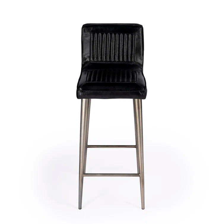 Butler Modern Maxwell Black Leather Bar Stool 4347034