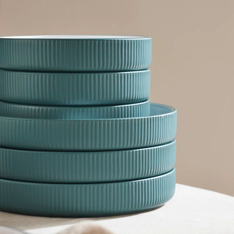 Christian Siriano Christian Siriano Larosso 24-Piece Dinnerware Set with Dinner Bowls and Pasta Bowls, Stoneware