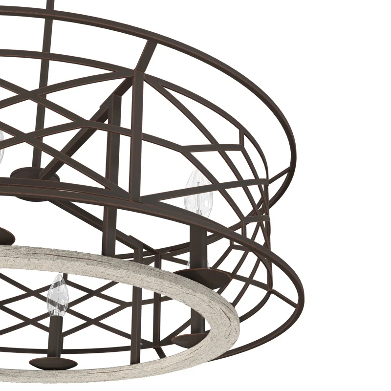 Hunter Fan Langwood 6 - Light Unique / Statement Drum Chandelier
