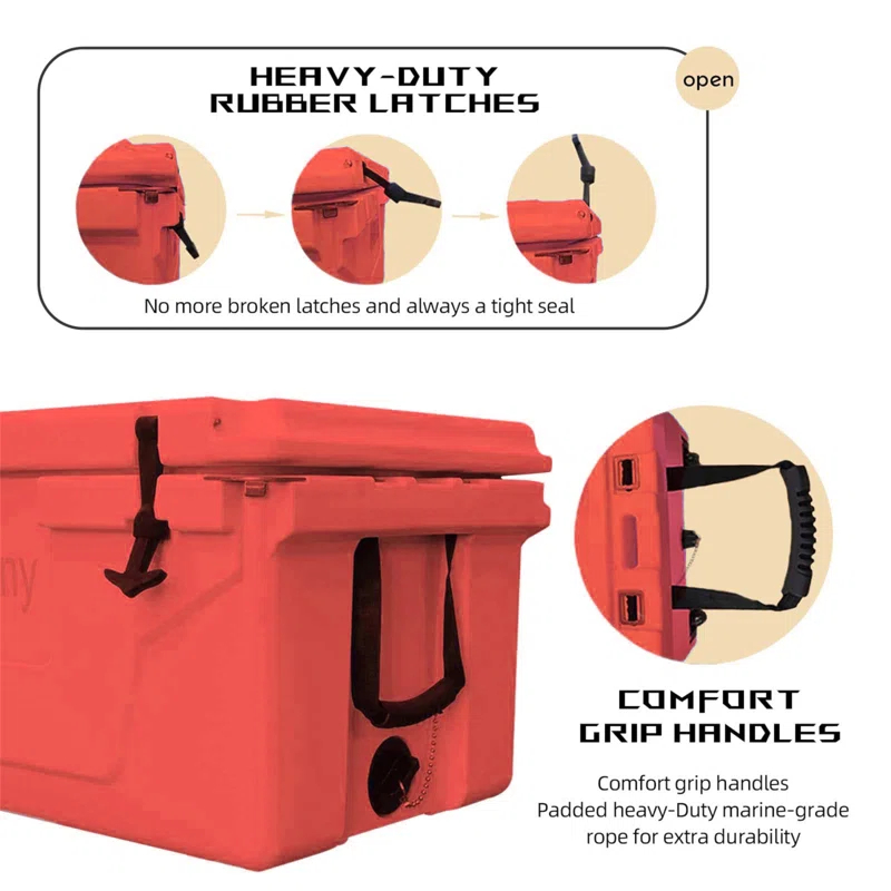 Tryimagine Outdoor Camping Picnic Fishing Portable Cooler 65QT Portable Insulated Cooler Box