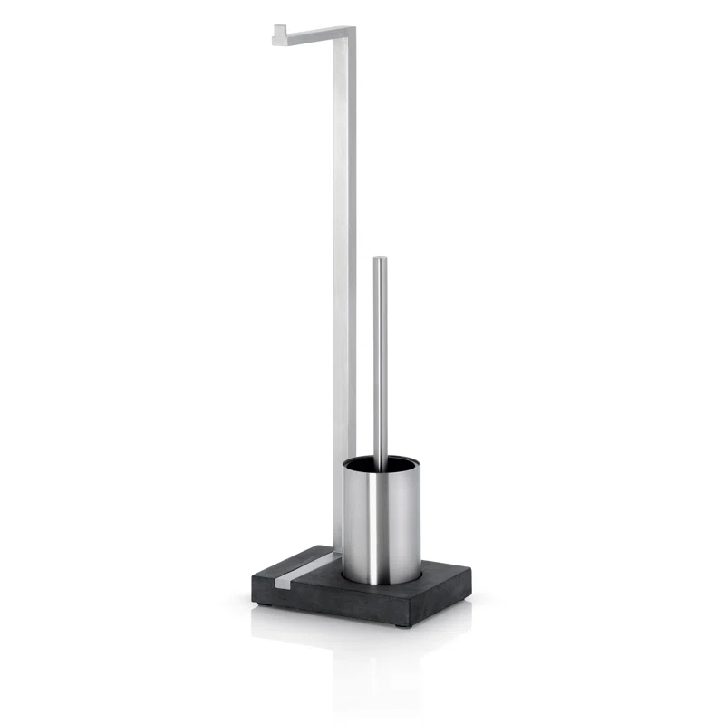 MENOTO Free Standing Toilet Brush and Paper Holder Set