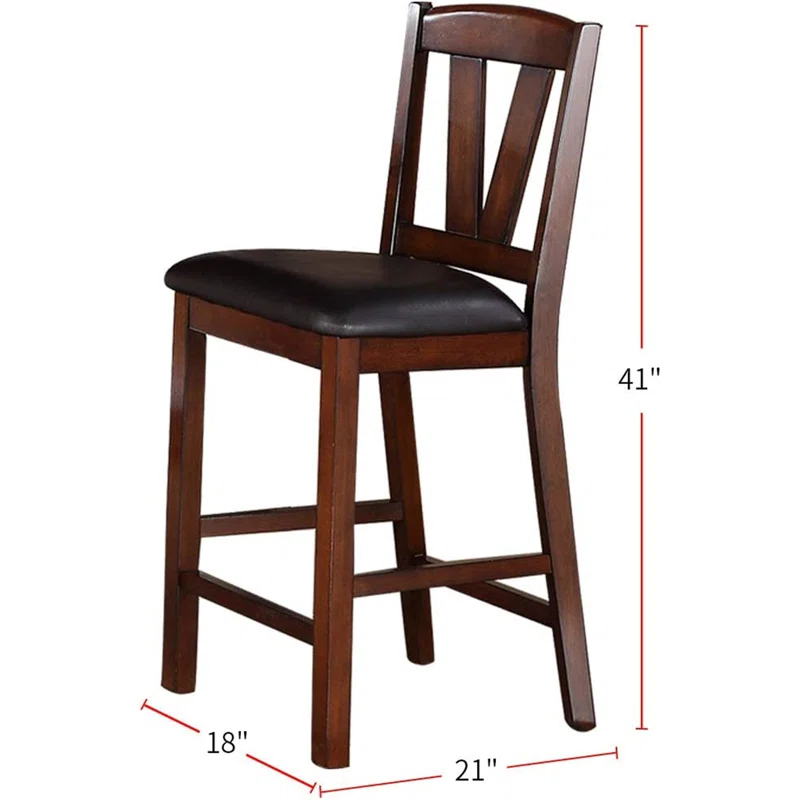 Dining Table 6X High Chairs 7Pcs Counter Height Dining Set Walnut Finish Dining Room Furniture Transitional Style,dining set,kitchen table and chairs