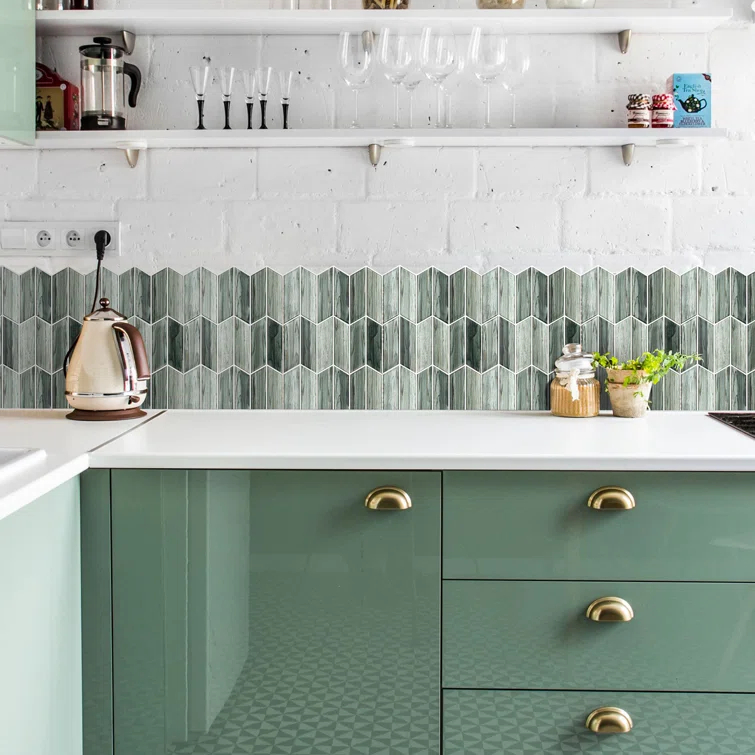 Bond Tile Tara Chevron 11.73 in. x 11.74 in. Molten Glass Mosaic Wall Tile (0.96 Sq. Ft. / Sheet)