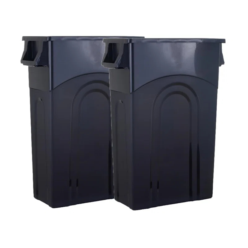 United Solutions United Solutions Highboy Waste Container, 23 Gal, 2 Pack, Space Saving