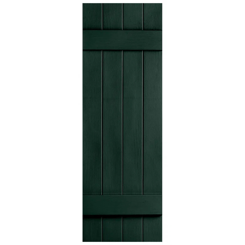 Alpha Shutters Four Board and Batten Closed Vinyl Shutters Pair (Set of 2)