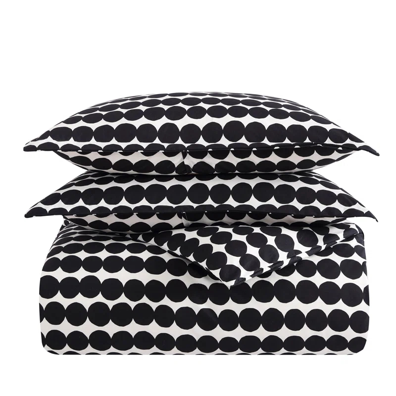 Marimekko Rasymatto Black Cotton Comforter Set & Reviews | Wayfair