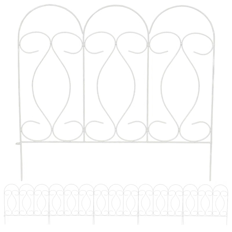 SunnyDaze Decor Traditional 24" x 24" Steel Decorative Garden Fence Panels (Set of 5)