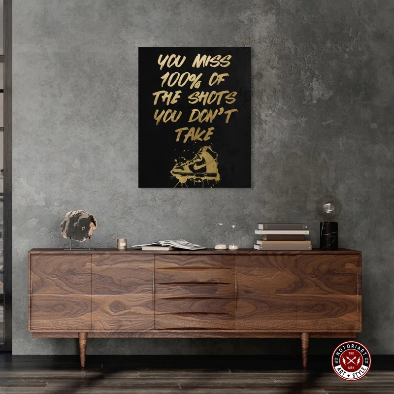 Notori Art The Shots You Take Gold Man Cave Artwork by Notoriart