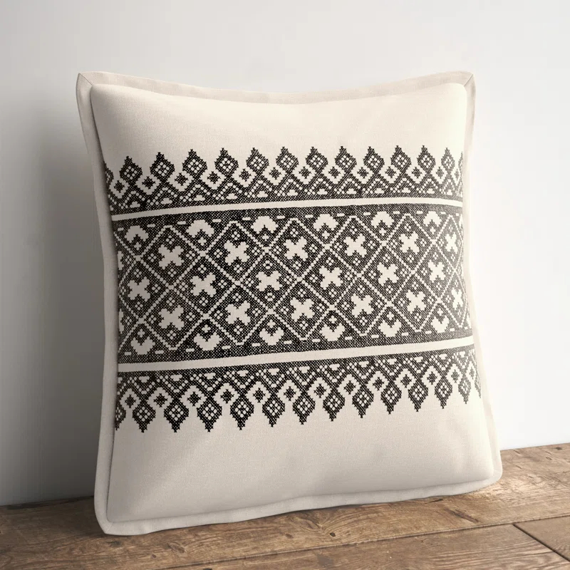 Pentas Geometric Linen Throw Pillow