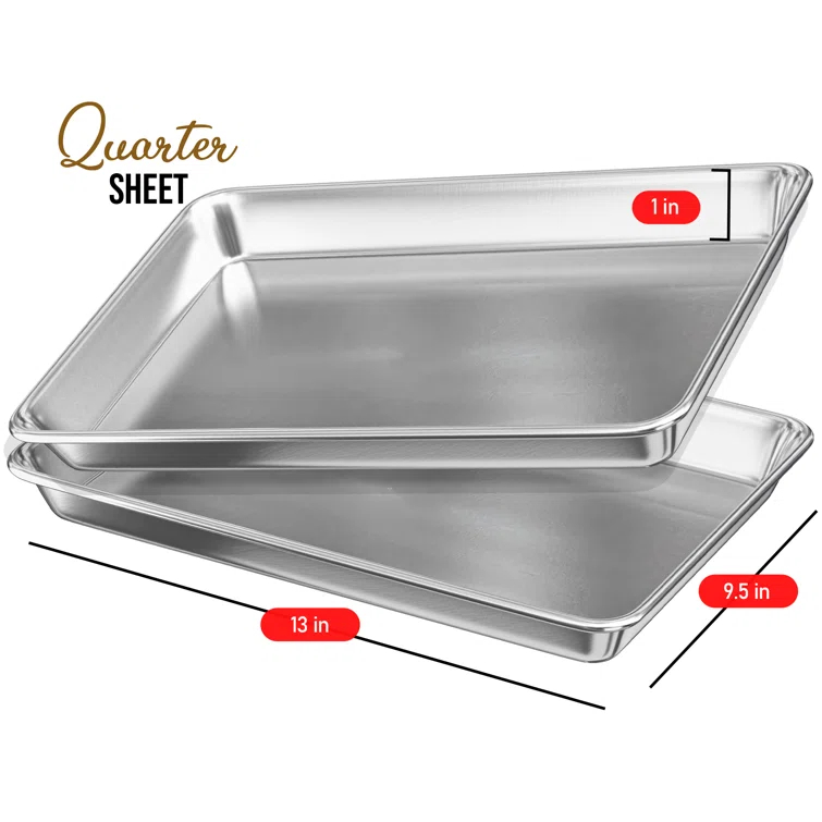Joytable Joytable Non-Stick Aluminized Steel Quarter Sheet Pan Set (Set of 12)