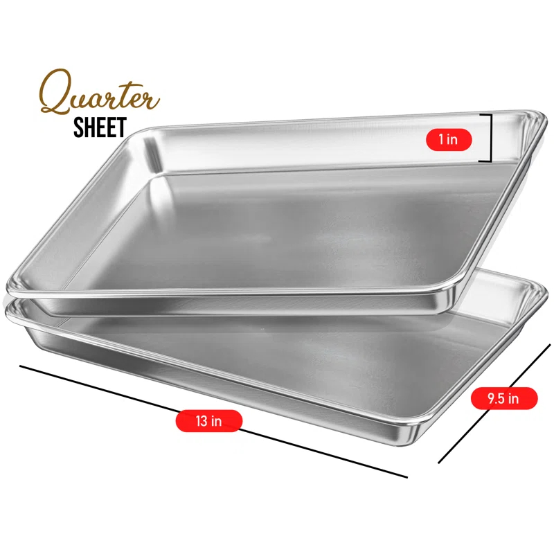 Joytable Non-Stick Aluminized Steel Quarter Sheet Pan Set (Set of 2)