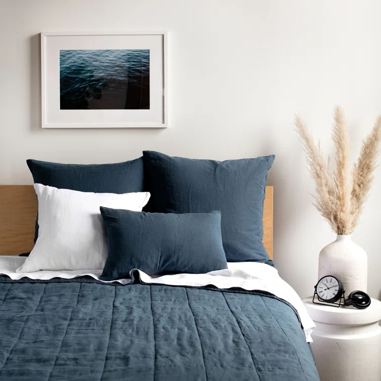 French Linen Box Stitch Quilt & Sham Set
