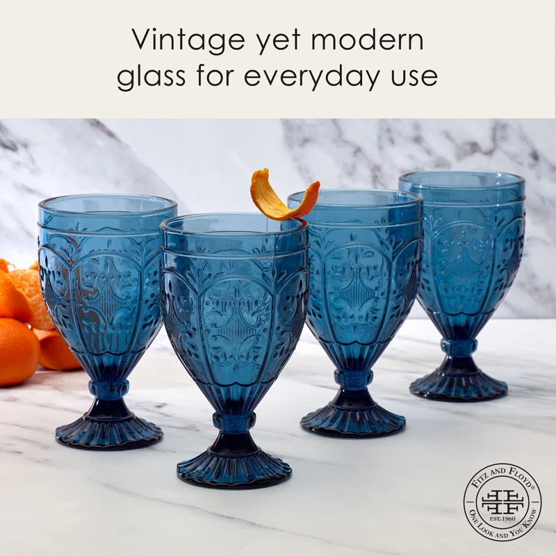 Fitz and Floyd Fitz and Floyd Trestle 12 oz. Water Goblet (Set of 4)