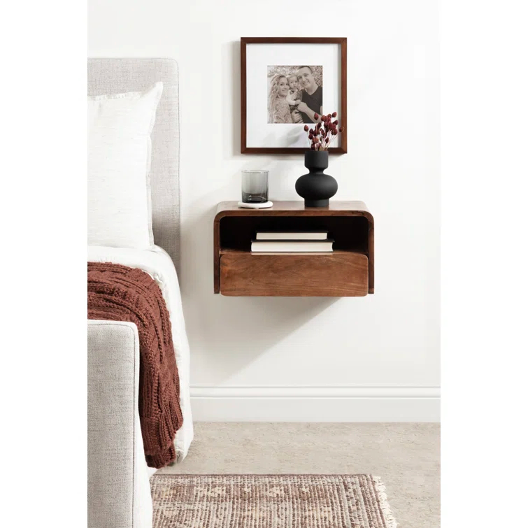 Langley 9'' Tall Solid Wood Floating Shelf