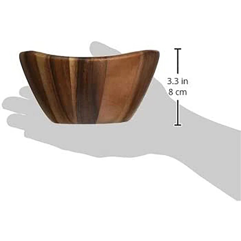 Lipper Acacia Wave Bowls, Set Of 4