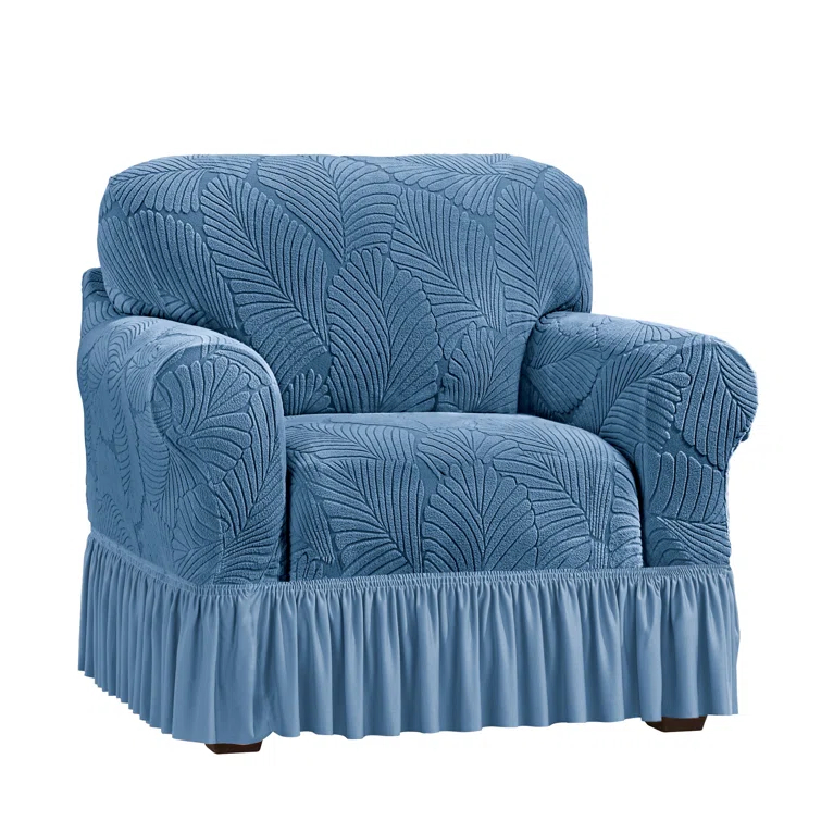 Winston Brands Textured Leaf Design Ruffled Skirt Slipcover