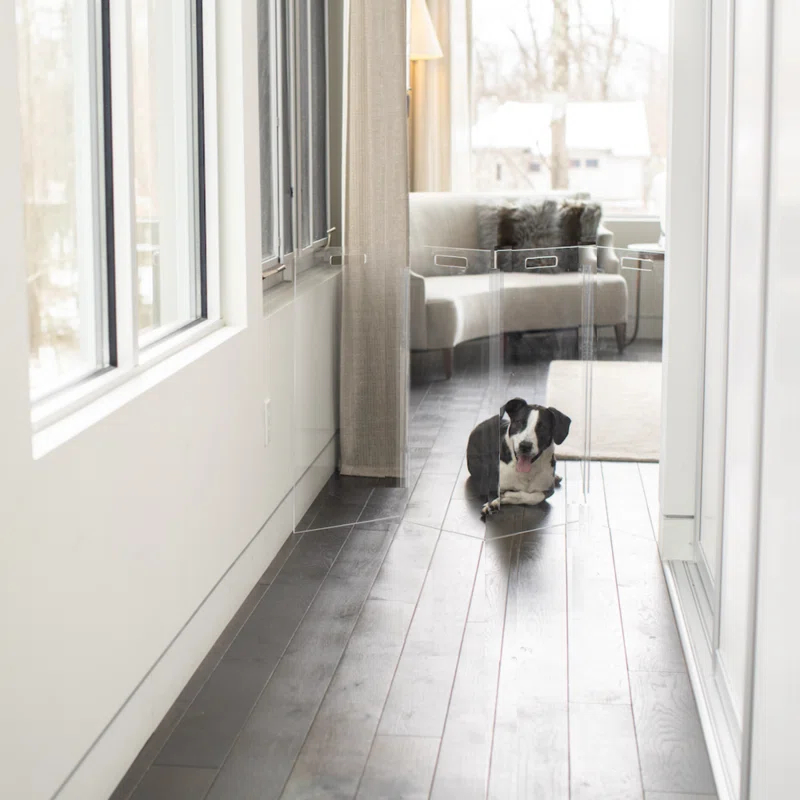 Hiddin Clear Freestanding Tall Zig Zag Pet Gate