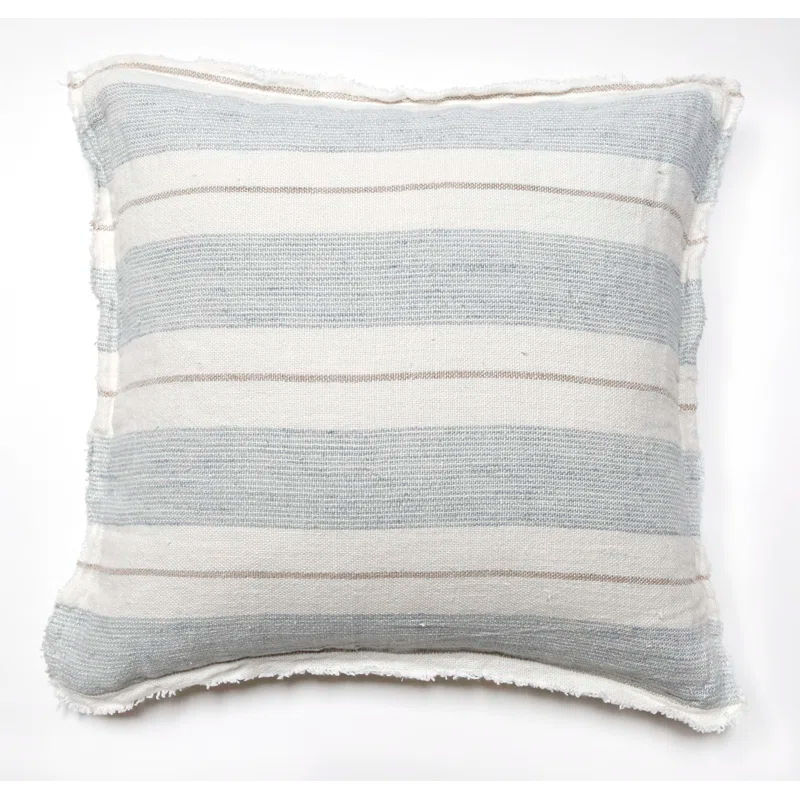 Laguna Linen Pillow by Pom Pom at Home - Ocean / 20" x 20" / Down