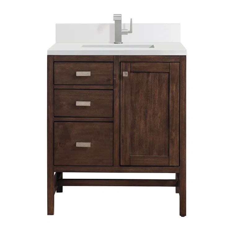 James Martin Vanities Addison 30'' Single Bathroom Vanity with Engineered Quartz Top