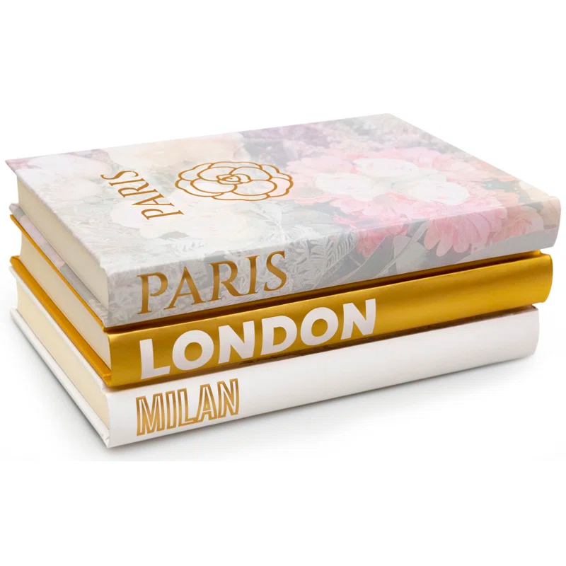 Latitude Run® Decorative Books for Home - Shelf Decor Accents - Set of 3