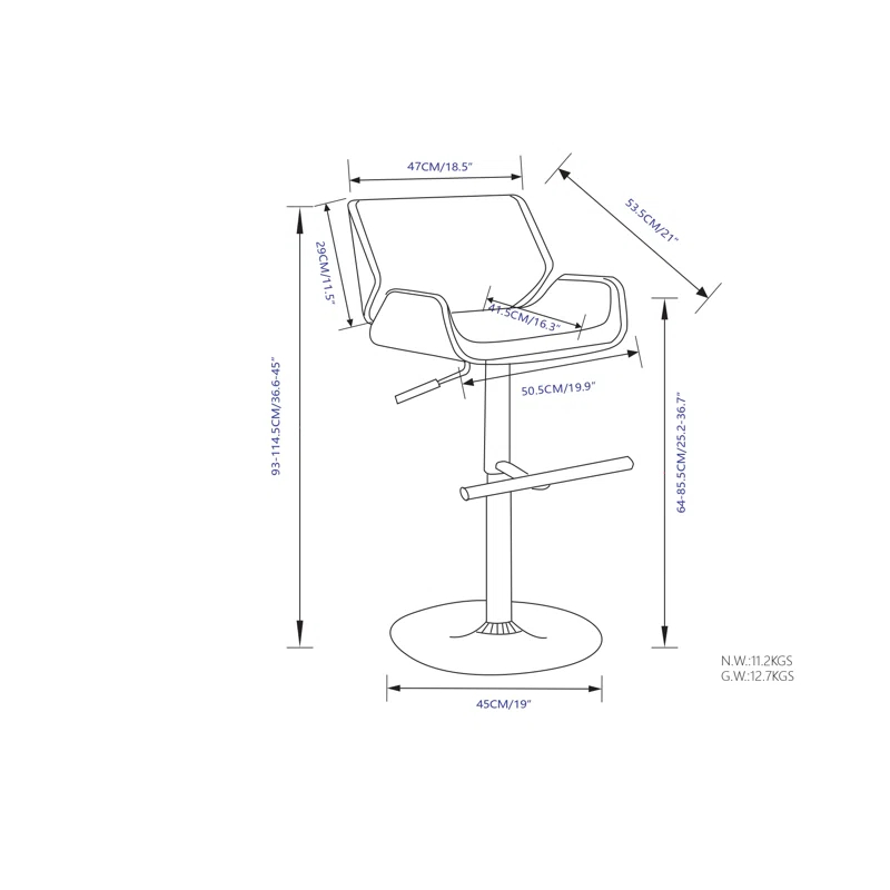 Simpli Home Dixie Adjustable Swivel Upholstered Mid-Century Modern Bar Stool with Bentwood Frame and Footrest