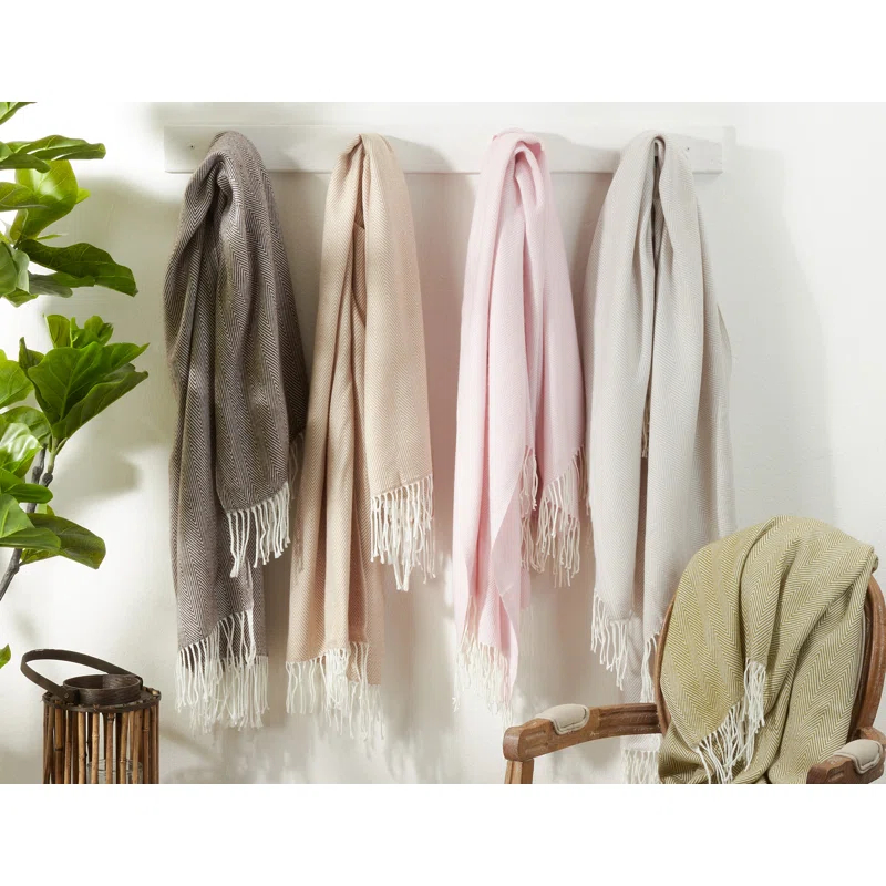 Saro Sevan Collection Hand Woven Throw Blanket