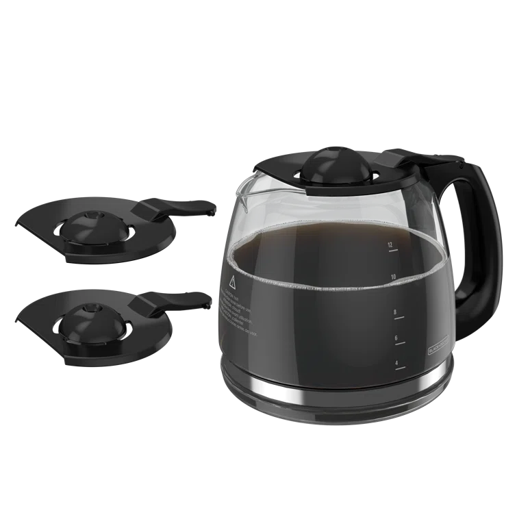 BLACK+DECKER BLACK+DECKER 12-Cup Replacement Carafe, GC3100B, Duralife Glass, Dishwasher-Safe, 2 Extra Lids
