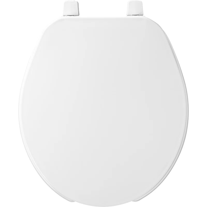 Bemis 7E75 000 BEMIS 75 Commercial Open Front Toilet Seat with Cover, ROUND, Plastic, White