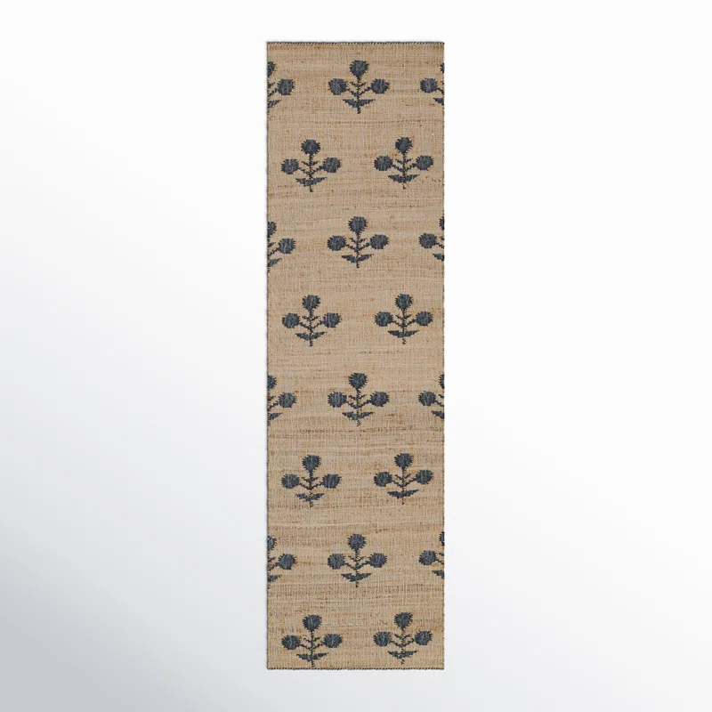 Erin Gates by Momeni Erin Gates by Momeni Orchard Bloom Blue Hand Woven Wool and Jute Area Rug