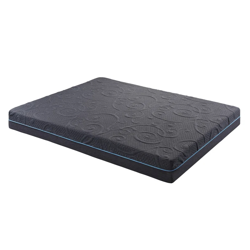 8" Queen Size Bed Mattress Gel-Infused Memory Foam Hybrid Mattress, Dark Gray, Mattress in a Box, Firm Comfort Mattress