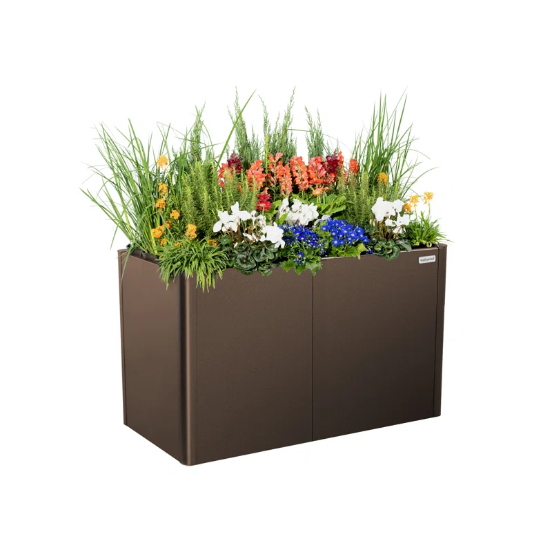 Vego Garden Modern 32" Tall Metal Outdoor Long Planter Box