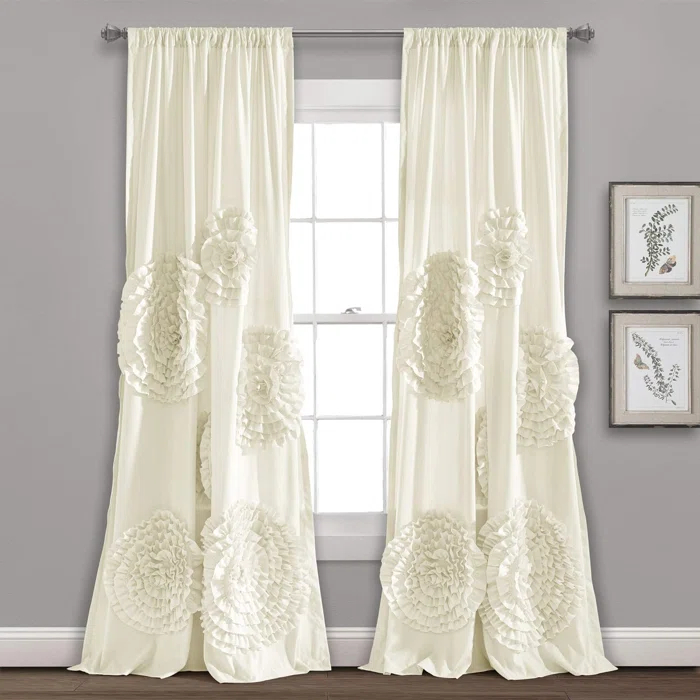 Lush Decor Synthetic Semi Sheer Single Curtain Panel Single Panel